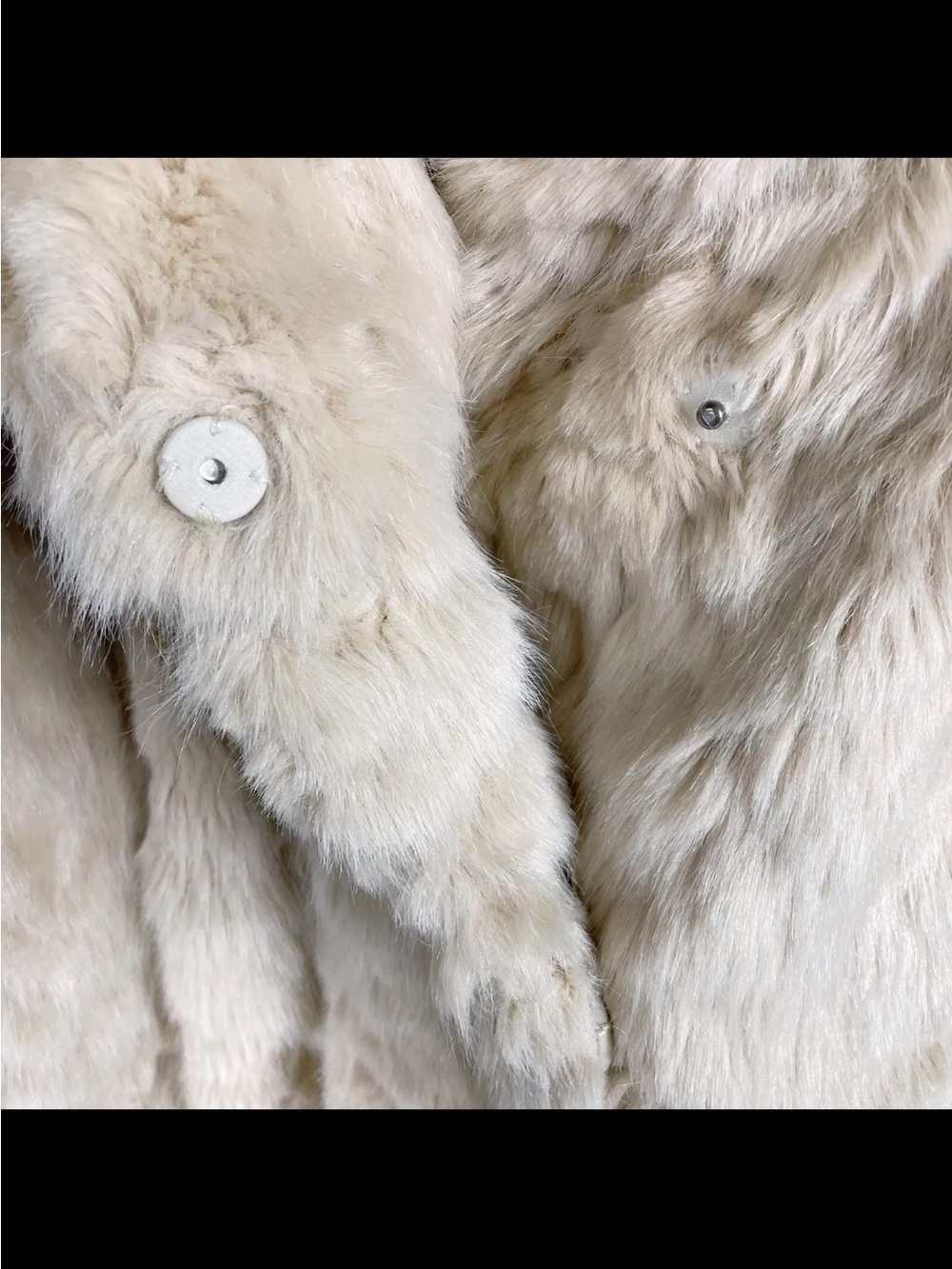 Zara Cream Faux Fur Coat Small - Picture 5 of 5